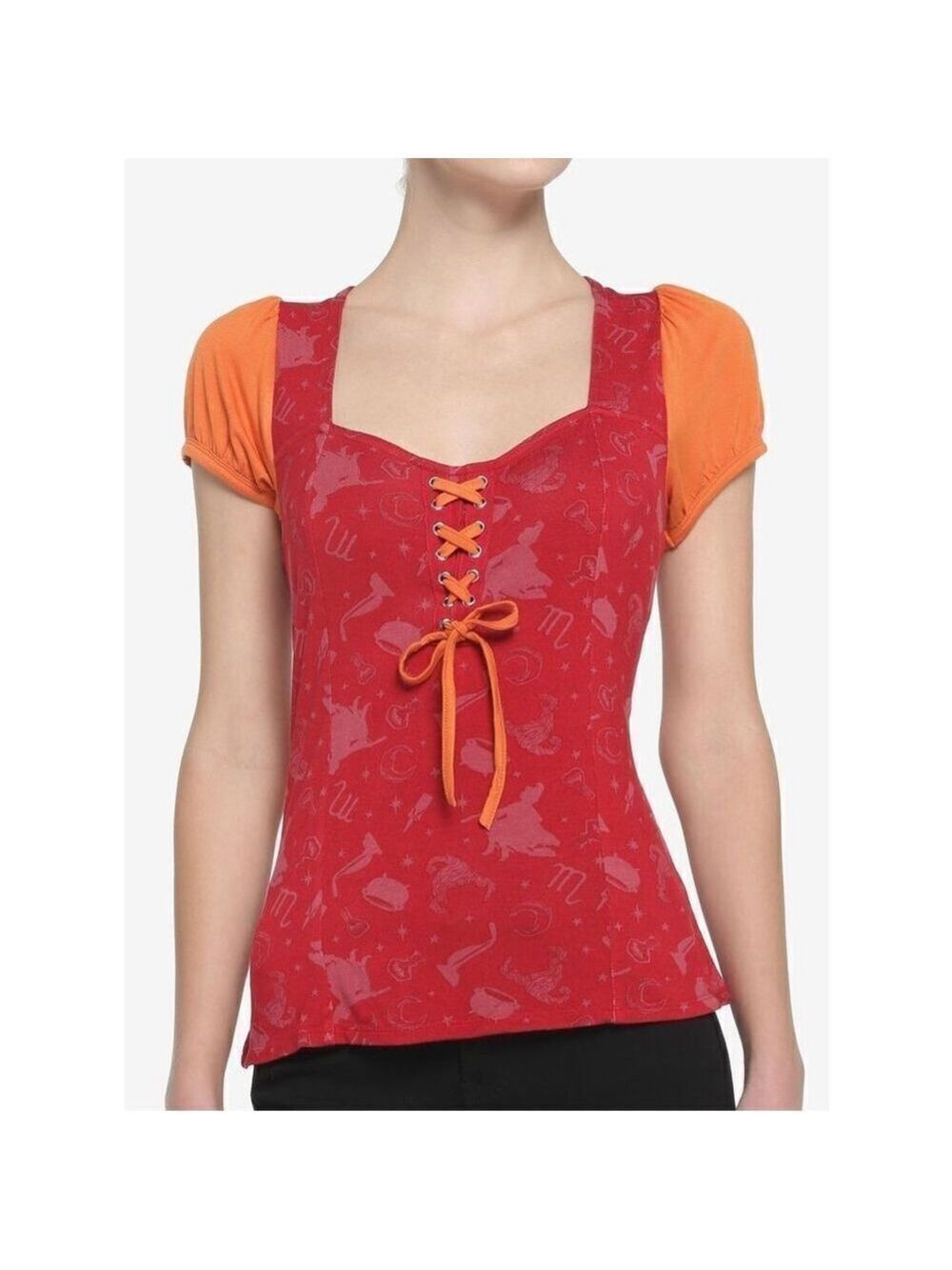 Disney Hocus Pocus Mary Sanderson Lace-Up Top (Sm)